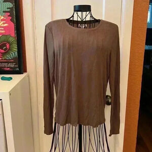 frank & oak - long sleeved modal-blend ribbed tee-Sz L